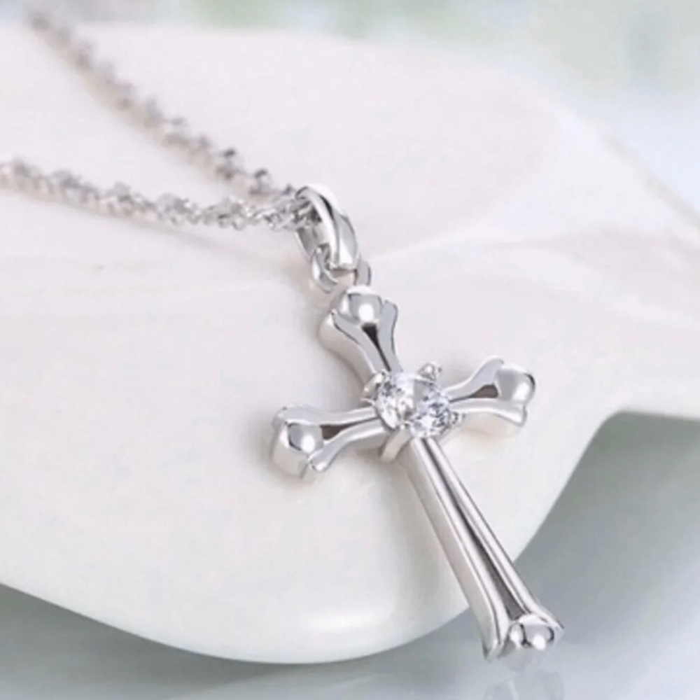 925 Stamped Sterling Silver Cross Necklace…